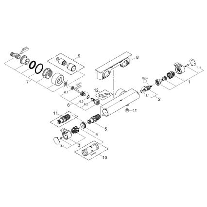 GROHE 34469001 - Misturador termostático para duche GROHTHERM 2000 DN 15 cromado