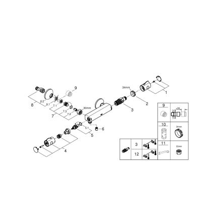 GROHE 34558000 - Misturador termostático de duche GROHTHERM 800 DN 15 cromado brilhante