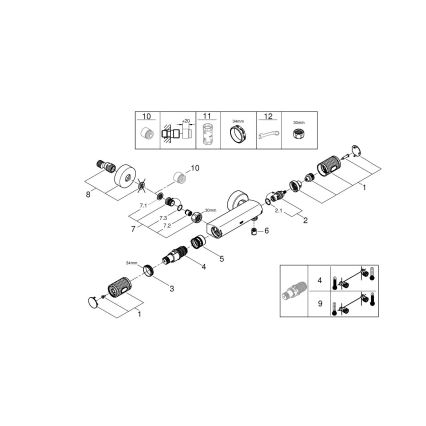 GROHE 34790000 - Bateria termostática de duche PRECISION FEEL DN 15 cromada