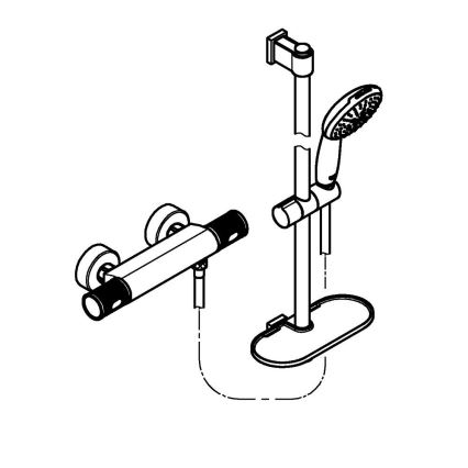 GROHE 34791001 - Conjunto de duche termostático PRECISION FEEL 600 mm cromado