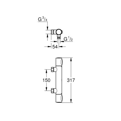 GROHE 34799000 - Misturador termostático para duche PRECISION FLOW DN 15 cromado