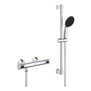 GROHE 34800001 - Conjunto de duche com misturador termostático PRECISION FLOW 600 mm cromado brilhante