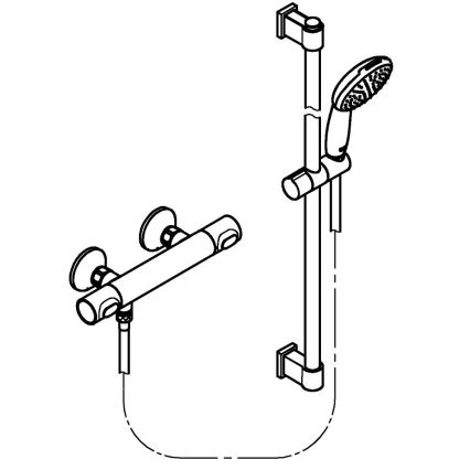GROHE 34805001 - Conjunto de duche com misturador termostático PRECISION FLOW DN 15, cromo brilhante