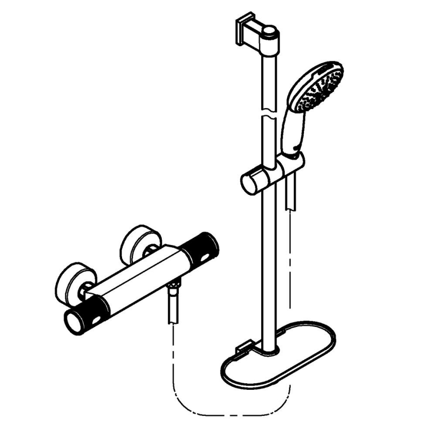 GROHE 34853001 - Conjunto de duche com misturador termostático PRECISION FEEL+ 90 cm cromo polido