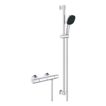 GROHE 34855003 - Conjunto de duche com misturador termostático PRECISION TREND 150 mm, acabamento cromado brilhante