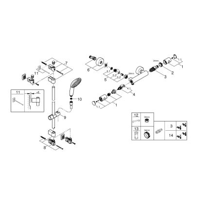 GROHE 34857000 - Conjunto de duche com misturador termostático PRECISION GET 12” cromado brilhante