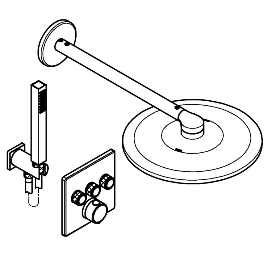 GROHE 34875000 - Sistema de duche PRECISION SMARTCONTROL 310 mm cromado brilhante