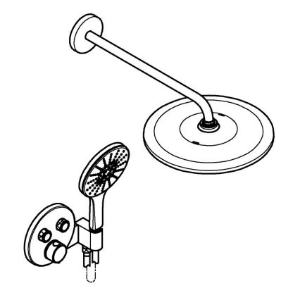 GROHE 34877000 - Sistema de duche VITALIO RAIN MONO 310 cromado brilhante
