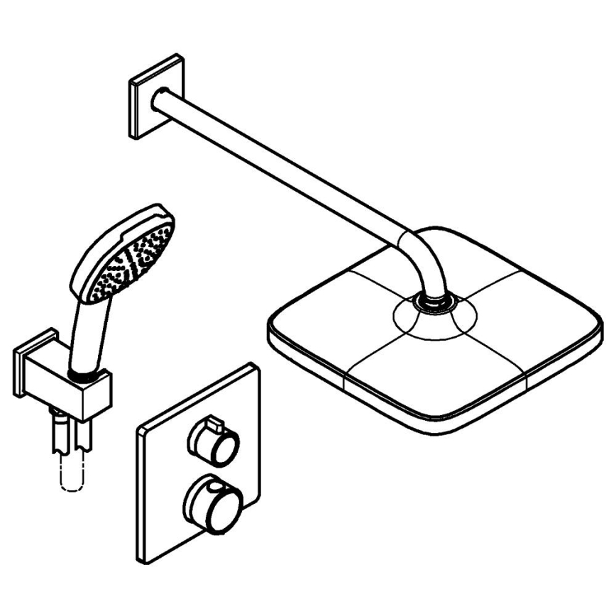 GROHE 348822430 - Conjunto de duche PRECISION 250 × 250 mm preto