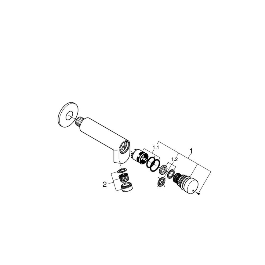 GROHE 36266000 - Válvula de parede com fecho automático EUROECO COSMOPOLITAN T DN 15 cromado