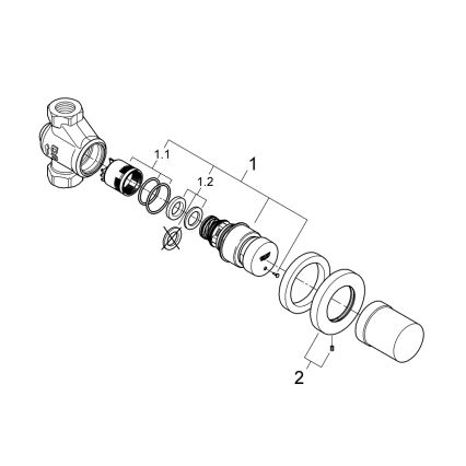 GROHE 36268000-Válvula de passagem com fecho automático EUROECO COSMOPOLITAN T DN 15 cromado
