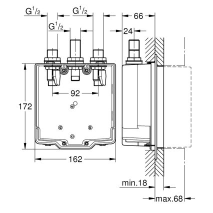Grohe 36322001 - Corpo encastrado para misturador EUROSMART COSMOPOLITAN T