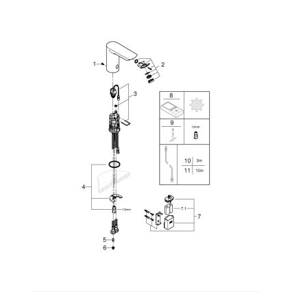 GROHE 36452000 - Misturador electrónico para lavatório com sensor infravermelho BAU COSMOPOLITAN E cromado