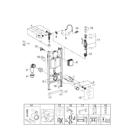 GROHE 36497000 - Módulo para WC SOLIDO 1,13 m branco