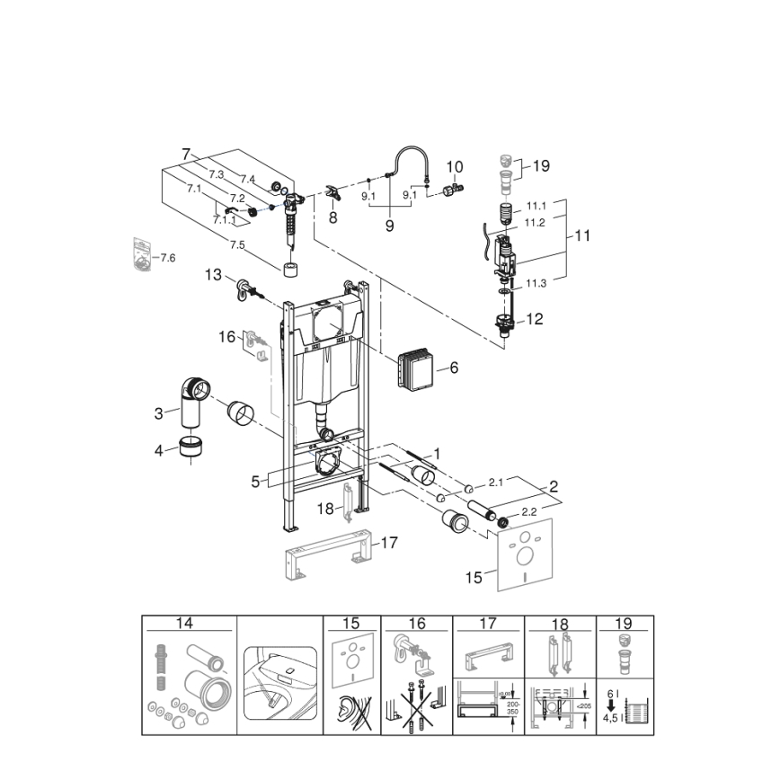 GROHE 36497000 - Módulo para WC SOLIDO 1,13 m branco
