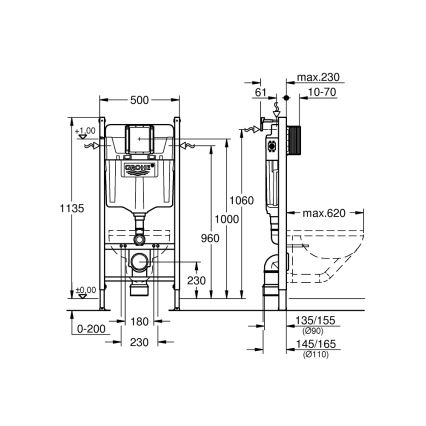 GROHE 36497000 - Módulo para WC SOLIDO 1,13 m branco