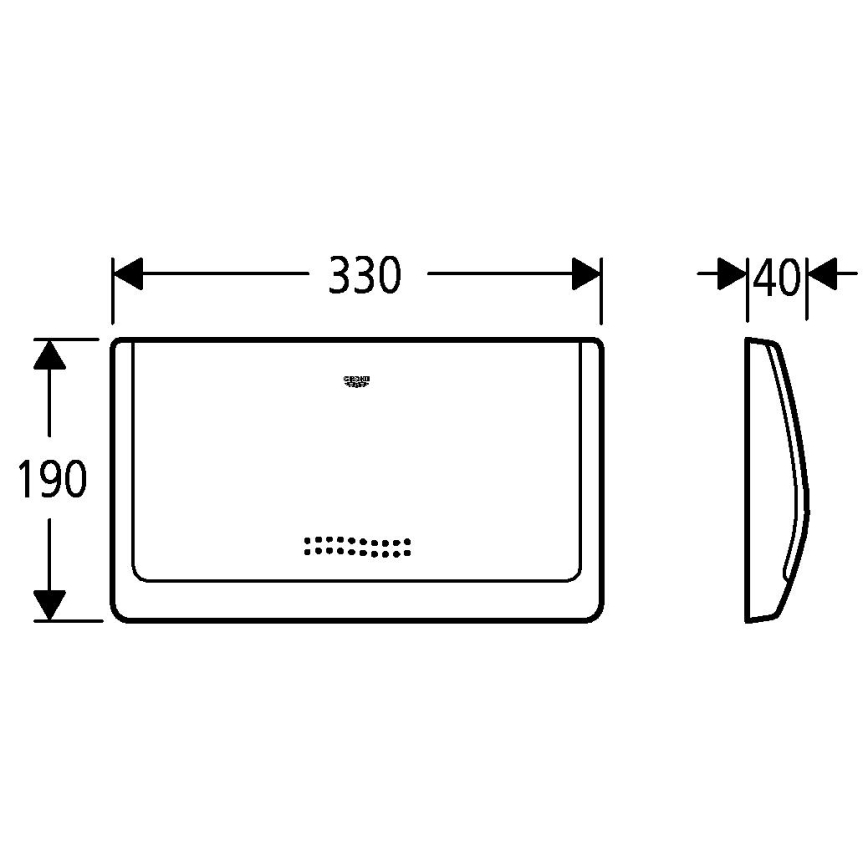 GROHE 37053SH0 - Placa de acionamento CLASSIC 330 × 190 mm branca