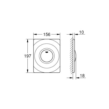 GROHE 37063000 - Botão de acionamento SURF 156 × 197 mm cromado brilhante