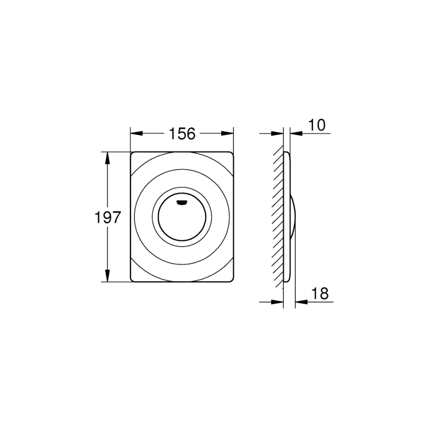 GROHE 37063SH0 - Botão de acionamento SURF 156 × 197 mm branco