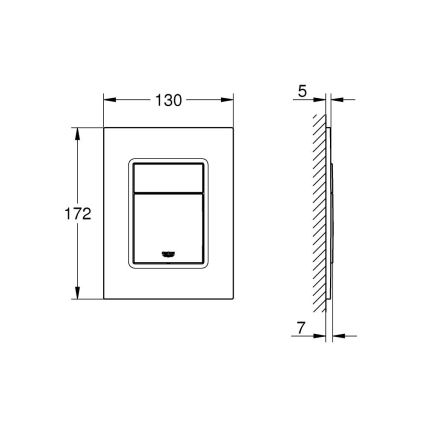 GROHE 37535DA0 - Placa de acionamento SKATE COSMOPOLITAN S 130 × 172 mm, bronze