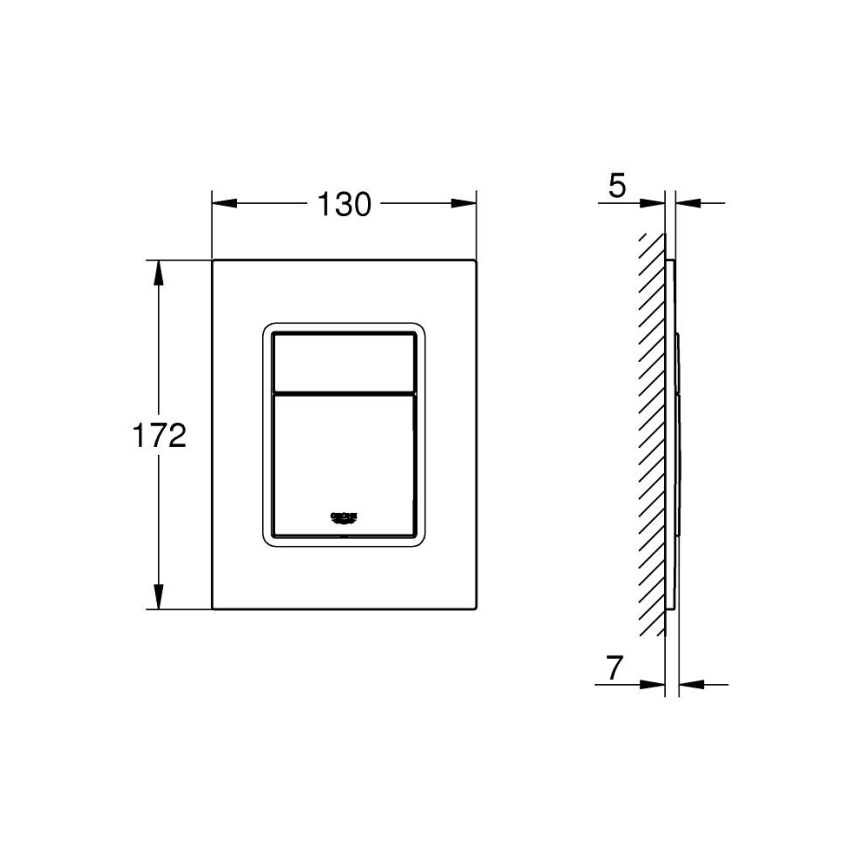 GROHE 37535DA0 - Placa de acionamento SKATE COSMOPOLITAN S 130 × 172 mm, bronze