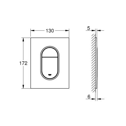 GROHE 37624GN0 - Botão de acionamento ARENA COSMOPOLITAN S 130 × 172 mm dourado