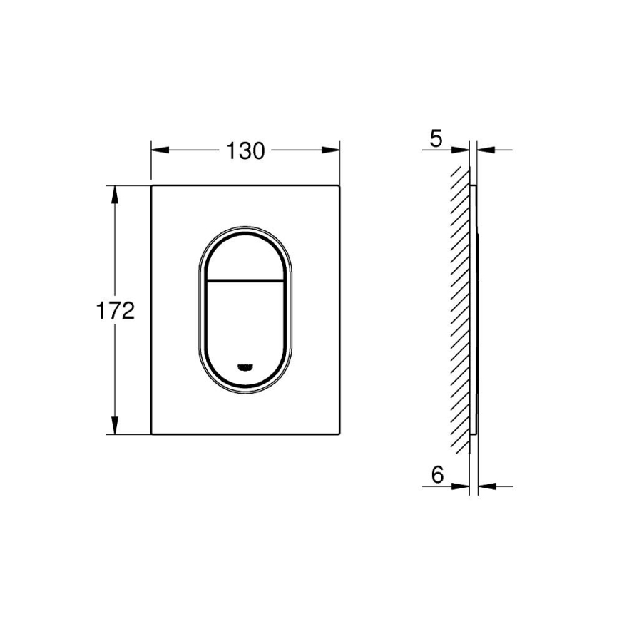 GROHE 37624GN0 - Botão de acionamento ARENA COSMOPOLITAN S 130 × 172 mm dourado