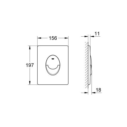 GROHE 38505000 - Botão de descarga SKATE AIR 156 × 197 mm cromado brilhante