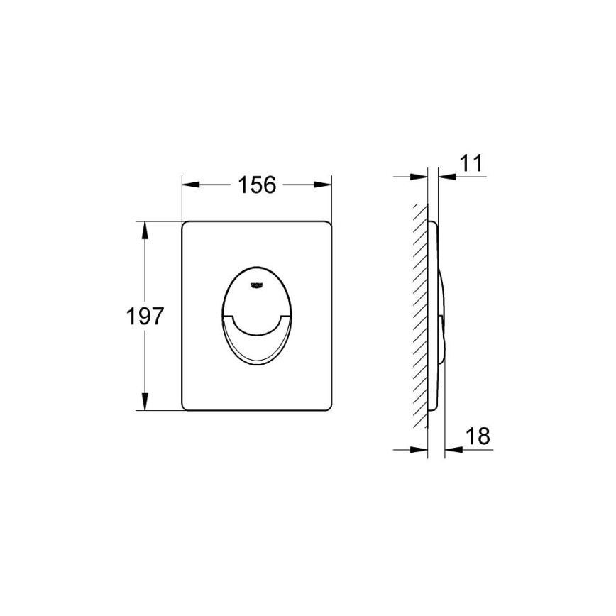 GROHE 38505000 - Botão de descarga SKATE AIR 156 × 197 mm cromado brilhante
