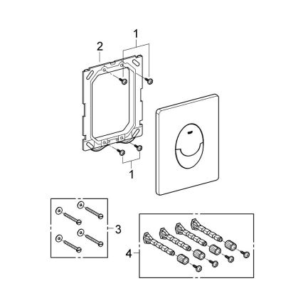 GROHE 38505SH0 - Placa de acionamento SKATE AIR 156 × 197 mm branca