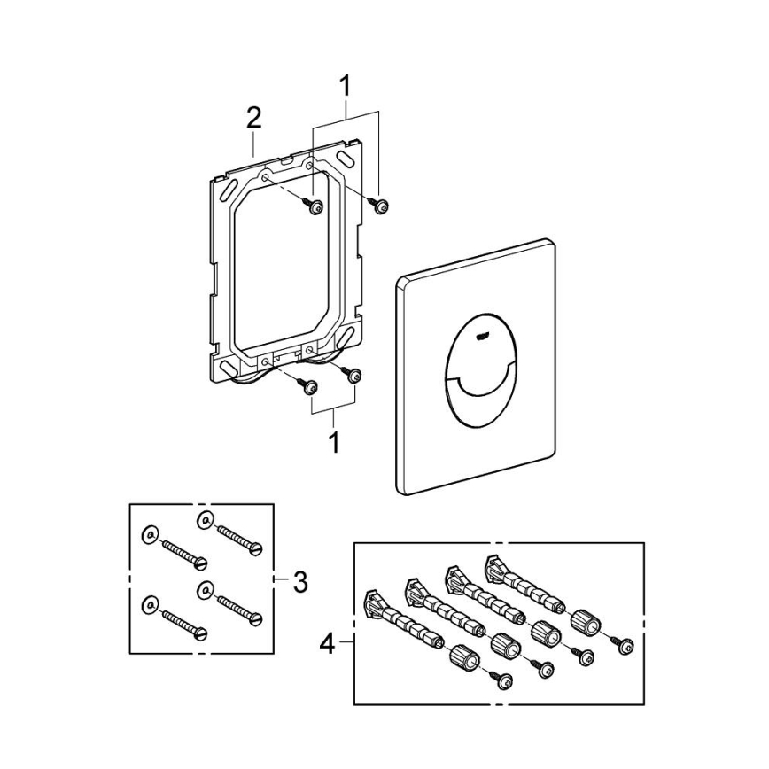 GROHE 38505SH0 - Placa de acionamento SKATE AIR 156 × 197 mm branca