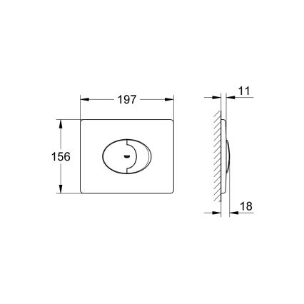 GROHE 38506000 - Botão de descarga SKATE AIR 156 × 197 mm cromado brilhante