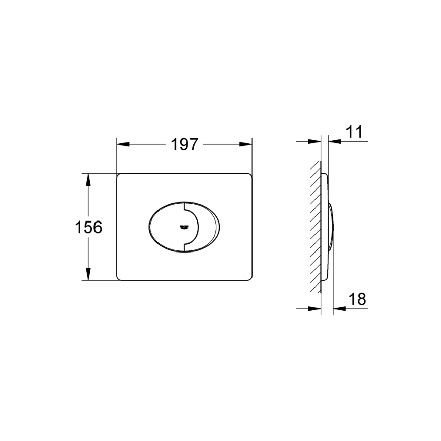 GROHE 38506SH0 - Placa de acionamento SKATE AIR 156 × 197 mm branca