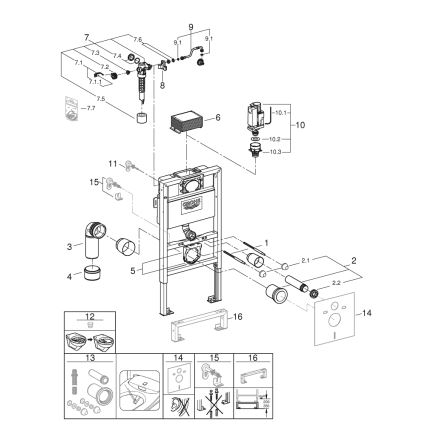 GROHE 38526000 - Módulo WC RAPID SL 0,82 m branco