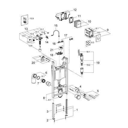 GROHE 3855800M - Ligação de parede RAPID SL 130-230 mm, acabamento cromado brilhante