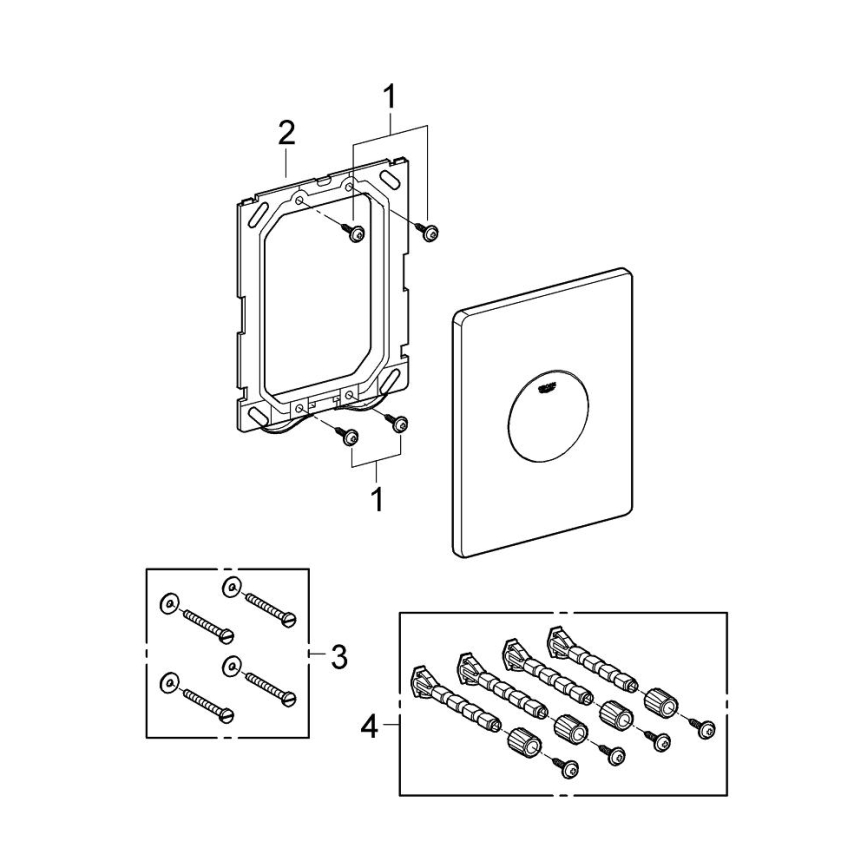 GROHE 38573SH0 - Placa de acionamento SKATE 156 × 197 mm branca
