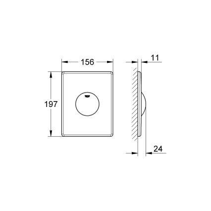 GROHE 38573SH0 - Placa de acionamento SKATE 156 × 197 mm branca
