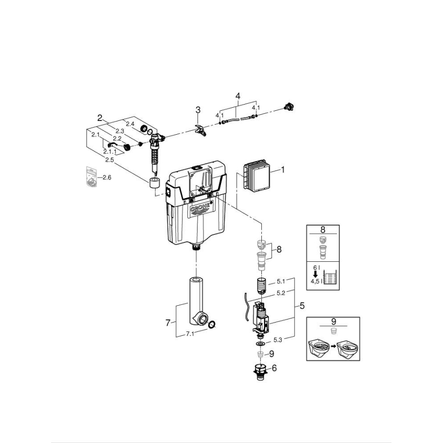 GROHE 38661000 - Cisterna de descarga GD 2