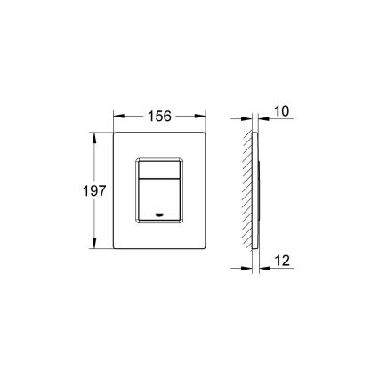 GROHE 38732SD0 - Botão de comando SKATE COSMOPOLITAN 156 × 197 mm aço inoxidável