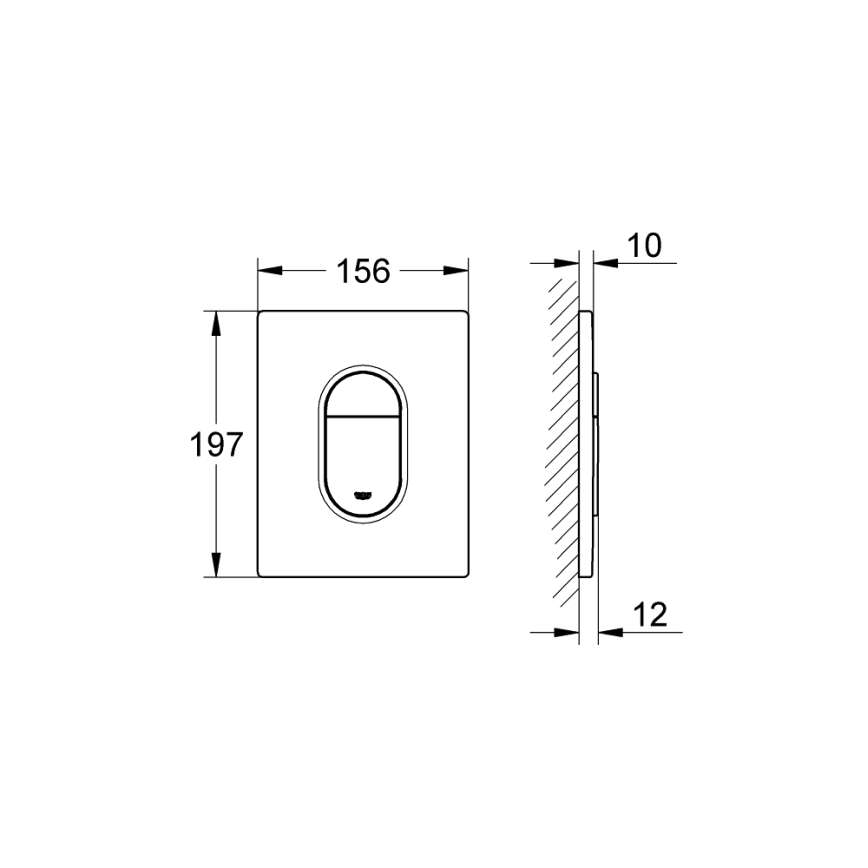 GROHE 38844SH0 - Botão de comando ARENA COSMOPOLITAN 156 × 197 mm branco