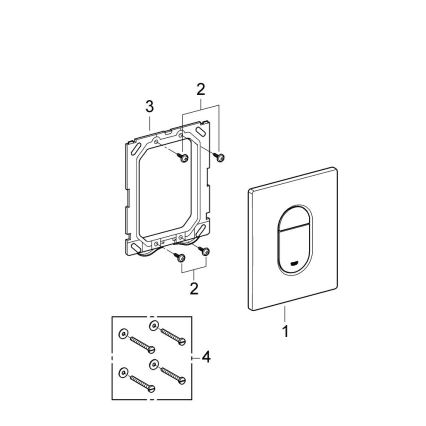 GROHE 38844SH0 - Placa de acionamento ARENA COSMOPOLITAN 156 × 197 mm branca
