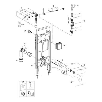 GROHE 38848000 - Módulo para sanita RAPID SL 1,13 m