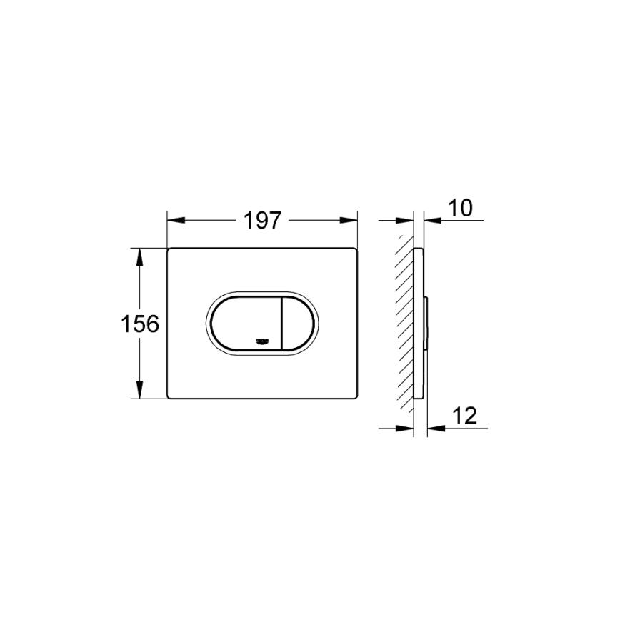 GROHE 38858SH0 - Botão de acionamento para descarga ARENA COSMOPOLITAN 156 × 197 mm branco