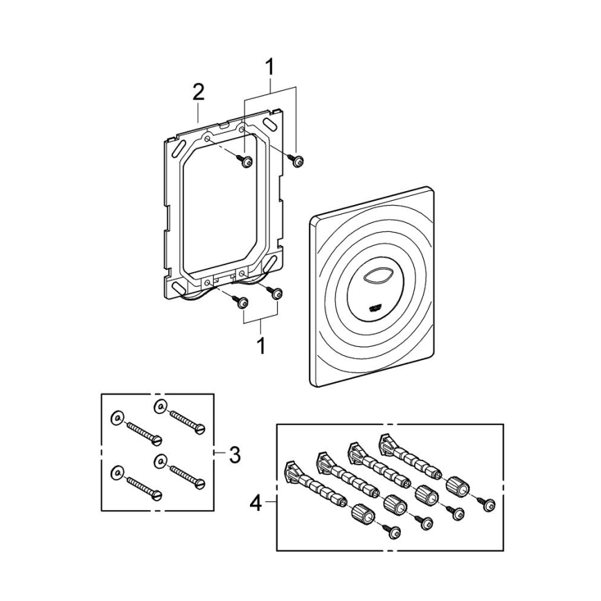 GROHE 38861000 - Botão de acionamento SURF 156 × 197 mm cromado brilhante