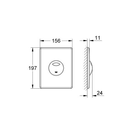 GROHE 38862SH0 - Botão de acionamento SKATE 156 × 197 mm branco