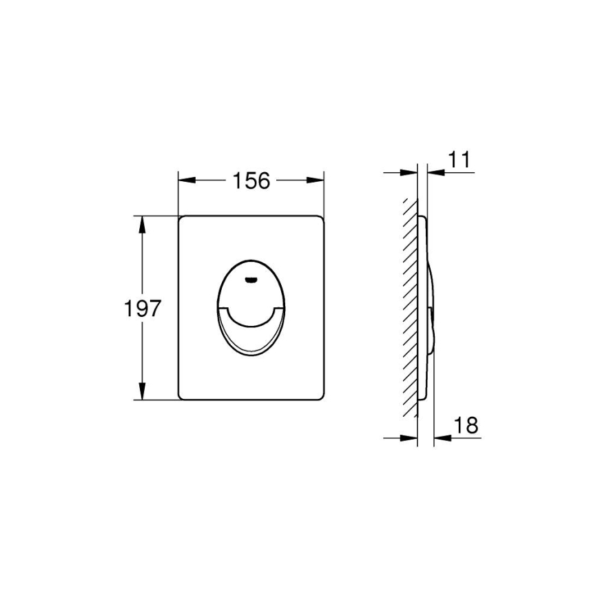 GROHE 389642430 - Botão de descarga START 156 × 197 mm preto