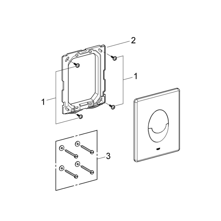 GROHE 38964KF0 - Placa de acionamento START 156 × 197 mm, Phantom preto