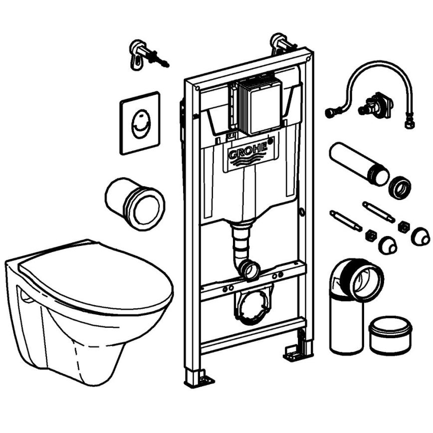 GROHE 39192000 - Conjunto 4 em 1 SOLIDO 1,13 m branco durável