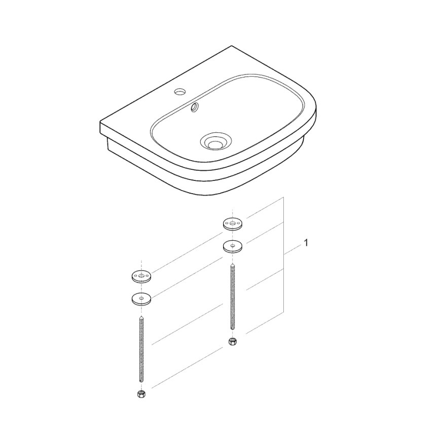 GROHE 39337000 - Lavatório de sobrepor EURO CERAMIC 600 × 480 mm cerâmica/branco