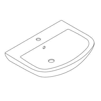GROHE 39420000 - Lavatório suspenso BAU CERAMIC 646 × 468 mm, cerâmica/branco